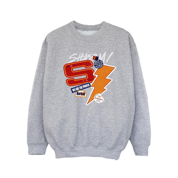 DC Comics Girls Shazam Fury Of The Gods Sticker Spam Sweatshirt Sports Grey 12-13 Years