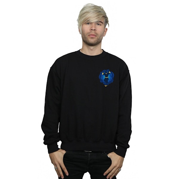Disney Herr Aladdin Film Genie Brösttryck Sweatshirt M Svart Black M