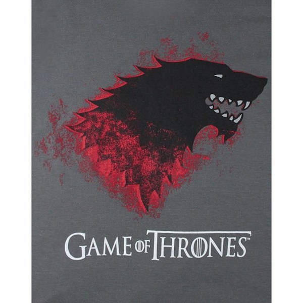 Game of Thrones Dam/Damer Blodig Direwolf Stark T-shirt XL Charcoal XL