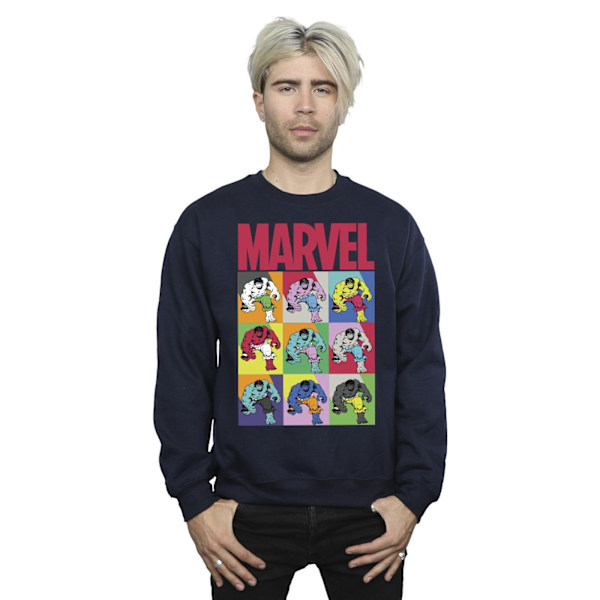 Marvel Herr Hulk Pop Art Sweatshirt L Marinblå Navy Blue L