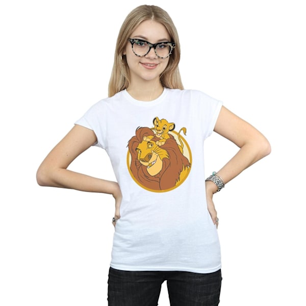 Disney Dam/Kvinnor Lejonkungen Mufasa Och Simba Bomull T-shirt White XL