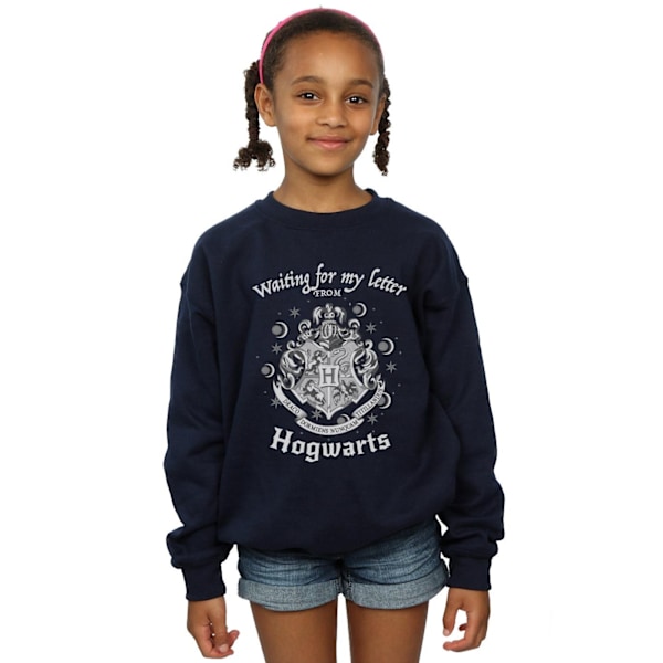 Harry Potter Flickor Hogwarts Väntar På Mitt Brev Sweatshirt 12 Navy Blue 12-13 Years