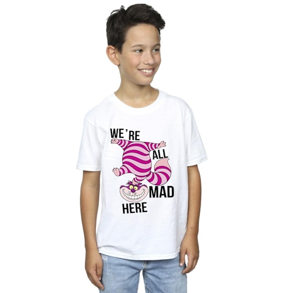Disney Boys Alice In Wonderland All Mad Here T-Shirt 5-6 år White 5-6 Years