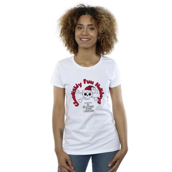 Disney Dam/Kvinnor The Nightmare Before Christmas Ghoulishly Fun Holidays Bomull T-shirt M Vit White M