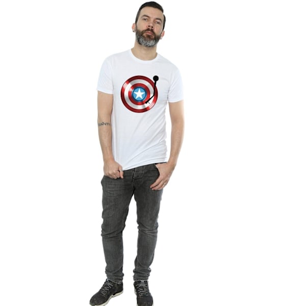 Marvel Herr Captain America Turntable T-shirt L Vit White L