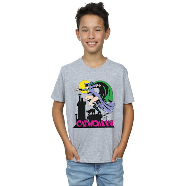 DC Comics Boys Catwoman Text Logo T-Shirt 5-6 år Sports Grey Sports Grey 5-6 Years