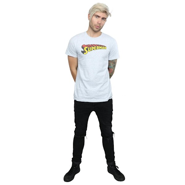 DC Comics Superman Telescopic Crackle Logo T-shirt 3XL Spo Sports Grey 3XL