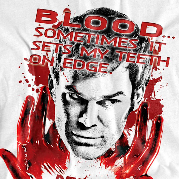 Dexter Unisex Vuxen Blod T-Shirt L Vit White L