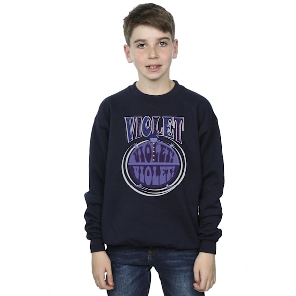 Willy Wonka Pojkar Violett Turning Violet Sweatshirt 12-13 År N Navy Blue 12-13 Years