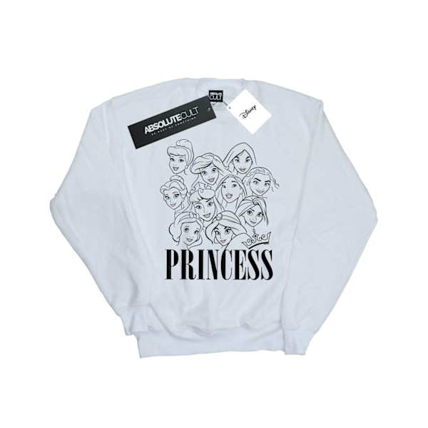 Disney Dam/Kvinnor Princess Multi Faces Sweatshirt XXL Vit White XXL