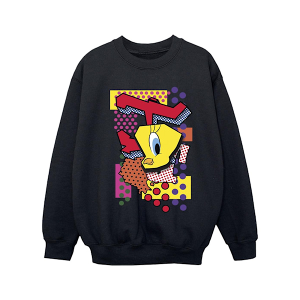 Looney Tunes Girls Tweety Pop Art Sweatshirt 7-8 år Svart Black 7-8 Years