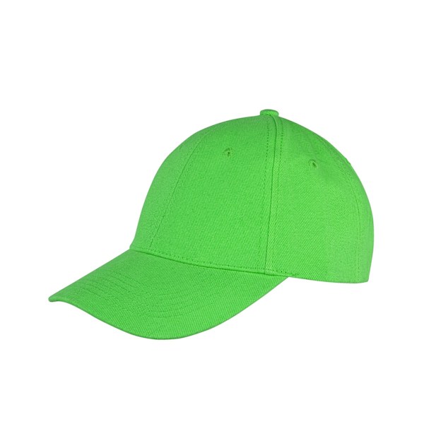 Result Headwear Memphis 6 Panel Borstad Bomull Låg Profil Bas Lime One Size