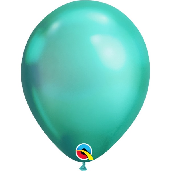 Qualatex 11 tums runda enkla latexballonger (paket med 25) One Si Chrome Green One Size