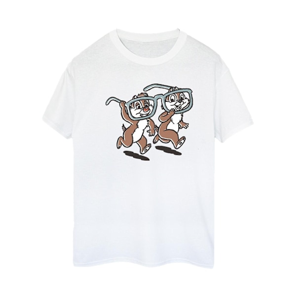 Disney Dam/Damer Chip ´n Dale Glasögon Bomull Boyfriend T-Sh White L