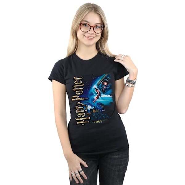 Harry Potter Dam/Kvinnor Leenden På Hogwarts Bomull T-Shirt M Black M