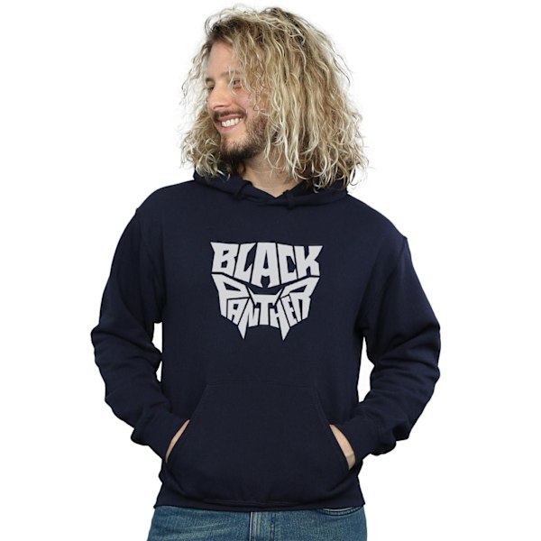 Marvel Herr Svart Panther Emblem Hoodie XXL Marinblå Navy Blue XXL