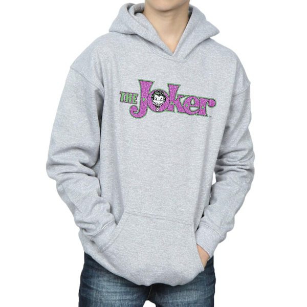 DC Comics Boys The Joker Crackle Logo Hoodie 7-8 år Sports G Sports Grey 7-8 Years