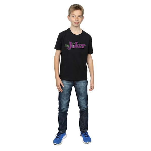 DC Comics Boys The Joker Crackle Logo T-Shirt 7-8 år Svart Black 7-8 Years