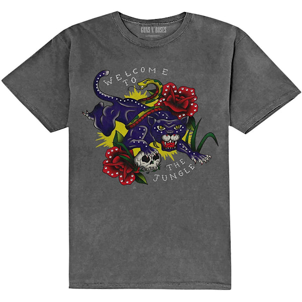 Guns N Roses Unisex Vuxen Welcome To The Jungle Utsmyckad T-S Grey XL