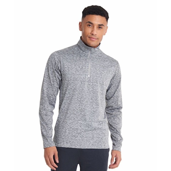 Rhino Mens Hyper Mid Layer Zip Skin Performance Top L Grå Värme Grey Heather L