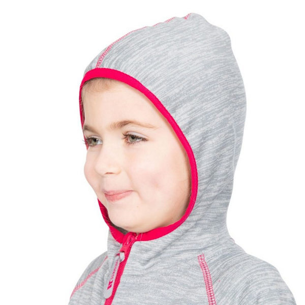 Trespass Goodness Full Zip Hooded Fleecejacka för Flickor Platinum Marl 2-3 Years
