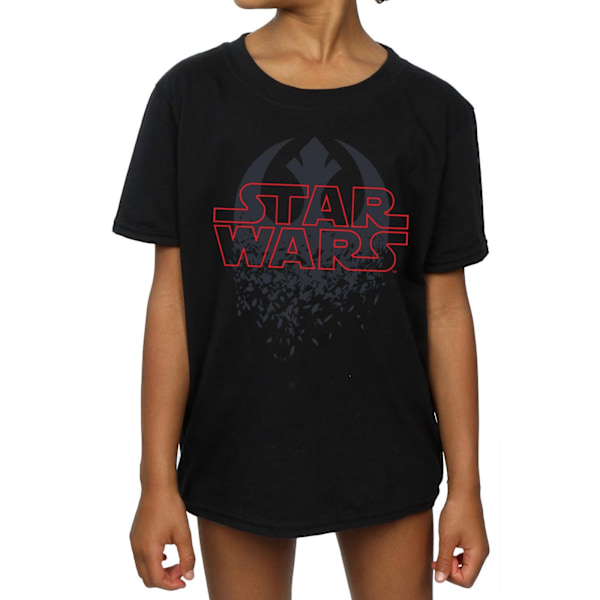 Star Wars Girls The Last Jedi Shattered Emblem Bomull T-shirt 9 Black 9-11 Years