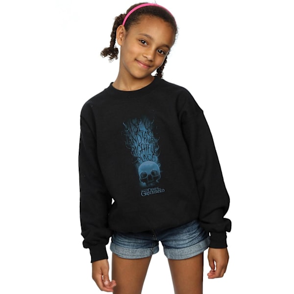 Fantastiska vidunder Girls The Crimes Of Grindelwald Skull Smoke Sweatshirt Black 9-11 Years