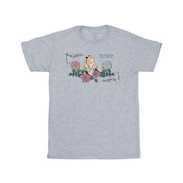 Disney Boys Alice In Wonderland What Kind Of Garden T-Shirt 12- Sports Grey 12-13 Years