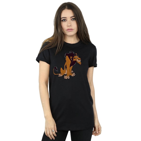 The Lion King Dam/Kvinnor Klassisk Scar Bomull Pojkvän T-shirt Black 3XL