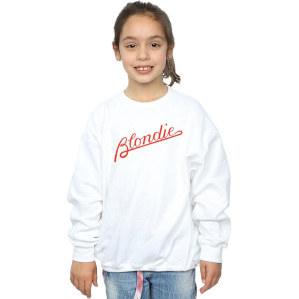 Blondie Girls Lines Logo Sweatshirt 9-11 år Vit White 9-11 Years