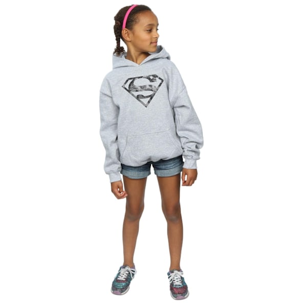 DC Comics Girls Superman Marble Logo Hoodie 5-6 år Sports Grå Sports Grey 5-6 Years