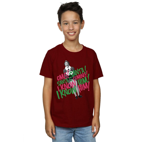 Elf Boys Santa´s Coming T-Shirt 12-13 år Bourgogne Burgundy 12-13 Years