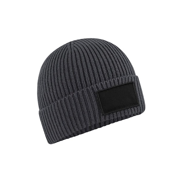 Beechfield Fashion Woven Patch Beanie One Size Graphite Grey/Bl Graphite Grey/Black One Size