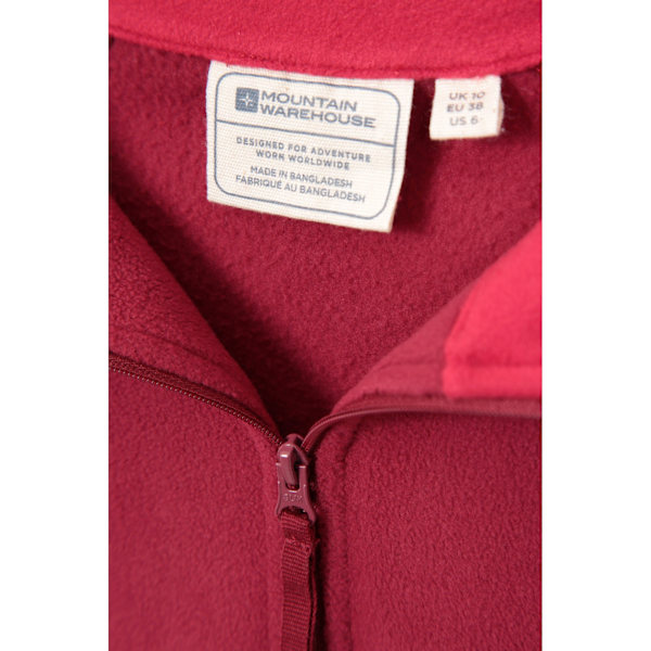 Mountain Warehouse Dam/Damer Montana Halv Zip Fleece Top 12 Dark Red 12 UK