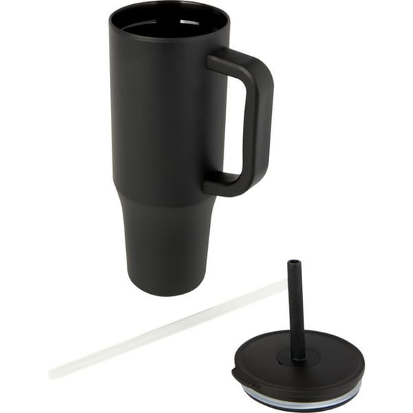 Floso Brady Isolerad 900ml Mugg Med Sugrör One Size Solid Svart Solid Black One Size