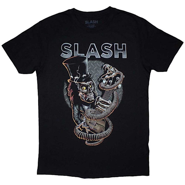Slash Unisex Vuxen Dödskalle Gitarr Orm T-Shirt L Svart Black L