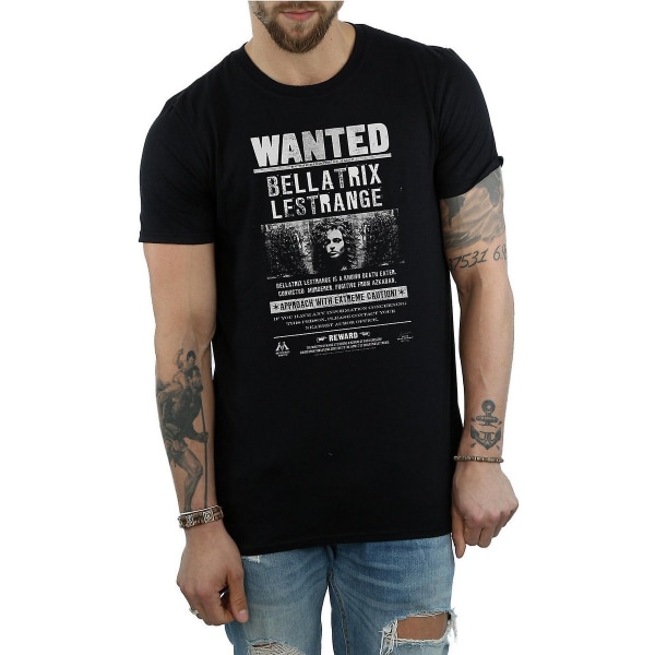 Harry Potter Herr Bellatrix Lestrange Wanted Poster Bomull T-shirt Black 3XL