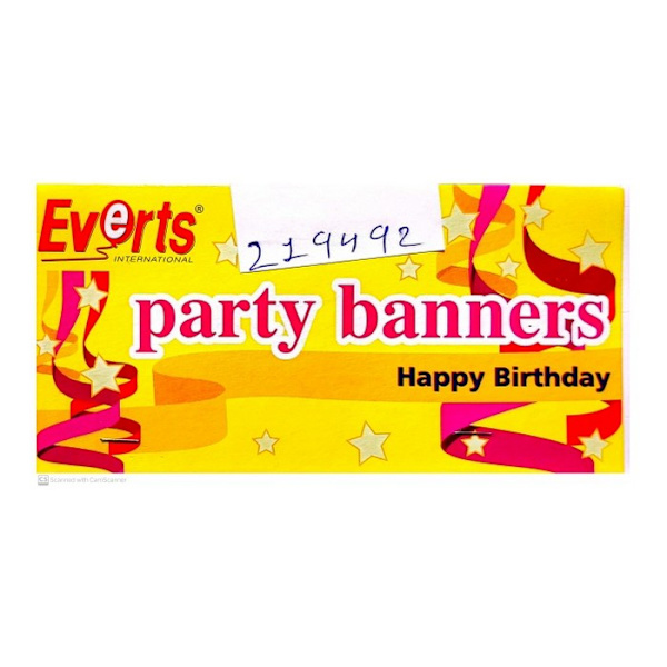 Everts Grattis på födelsedagen Banner En Storlek Gul/Röd Yellow/Red One Size
