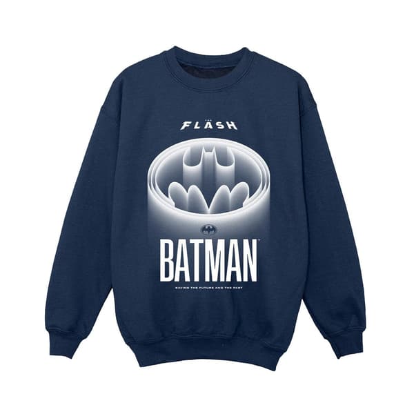 DC Comics Pojkar The Flash Batman Vit Logotyp Tröja 9-11 År Navy Blue 9-11 Years