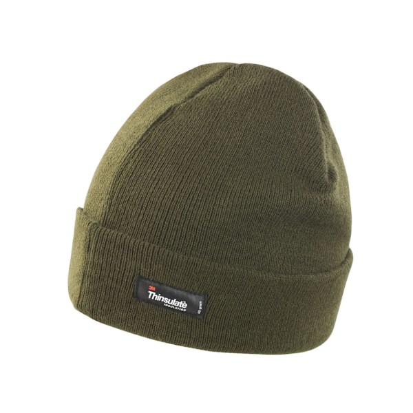 Result Winter Essentials Unisex Vuxen Ribbad Thinsulate Lättviktsmössa Olive One Size