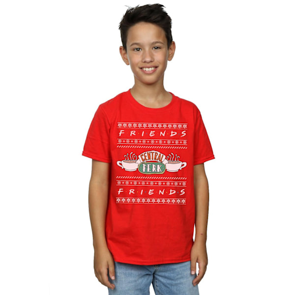 Friends Boys Fair Isle Central Perk T-shirt 5-6 år Röd Red 5-6 Years