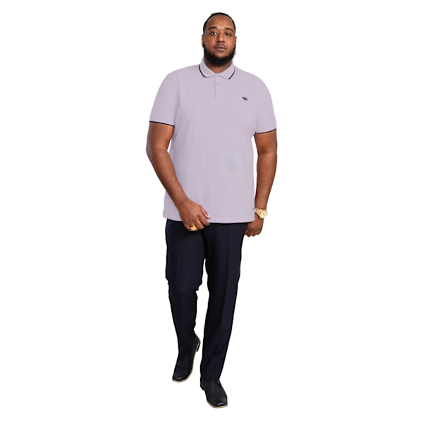 Duke Herr D555 Hamford 2 Tipped Pique Kingsize Poloskjorta 6XL Rosa Pink 6XL