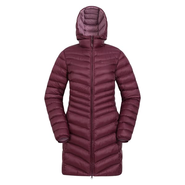 Mountain Warehouse Dam/Flickor Florence Lång Vadderad Jacka 24 Burgundy 24 UK