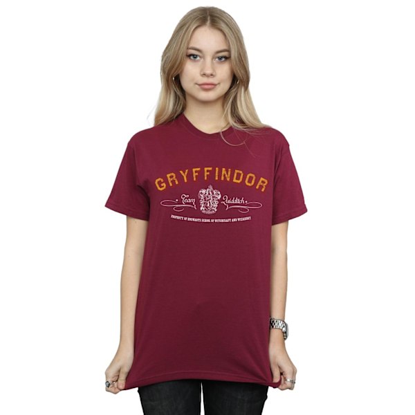 Harry Potter Dam/Kvinnor Gryffindor Team Quidditch Bomull Pojkvän Burgundy S