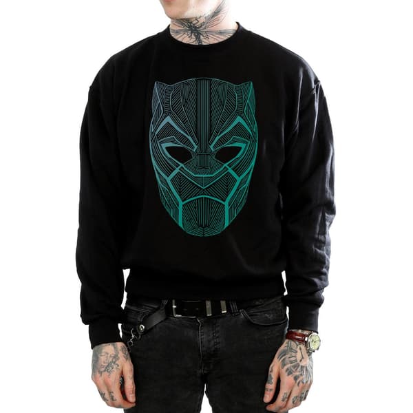 Marvel Herr Svart Panter Tribal Mask Sweatshirt M Svart Black M