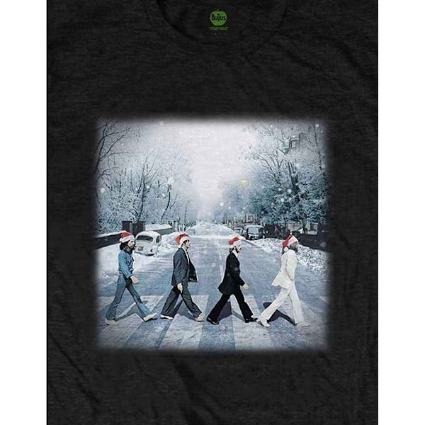 The Beatles Unisex Adult Abbey Christmas Cotton T-Shirt L Svart Black L