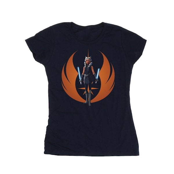 Star Wars Dam/Kvinnor Klonkrigen Ahsoka Rebell Pose Bomull T-shirt L Marinblå Navy Blue L