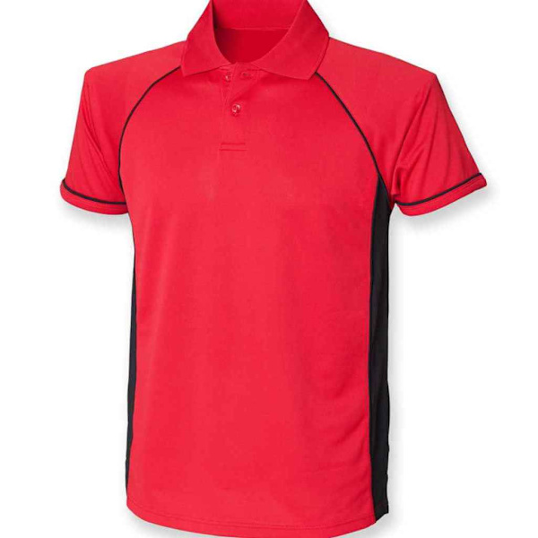 Finden & Hales Performance Kontrast Panel Polotröja XXL R Red/Black XXL