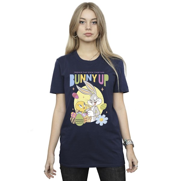 Looney Tunes Dam/Damer Kanin Upp Bomull Pojkvän T-shirt XX Navy Blue XXL