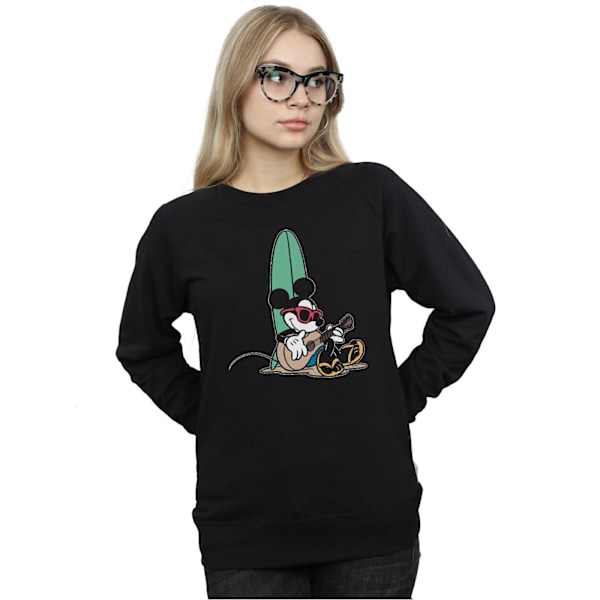 Disney Dam/Kvinnor Mickey Mouse Surf And Chill Sweatshirt M B Black M